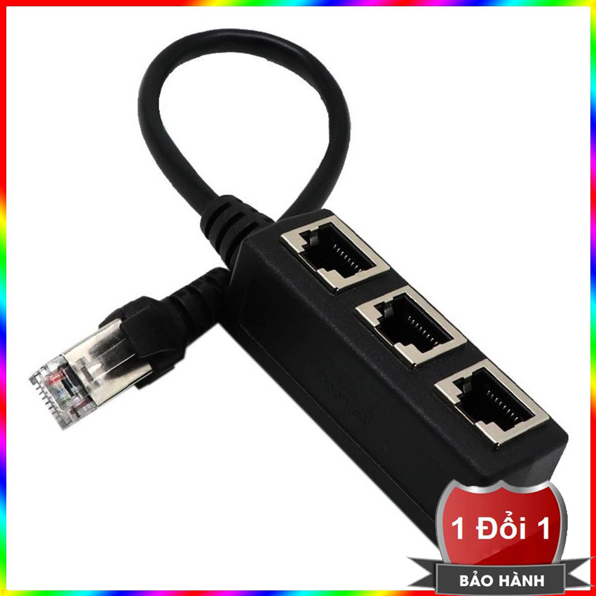 Dây cáp chia cổng mạng lan rj45 1 đầu đực sang 3 đầu cái - dây chia cổng mạng rj45 1 ra 3 - rj45 cable splitter 1-3