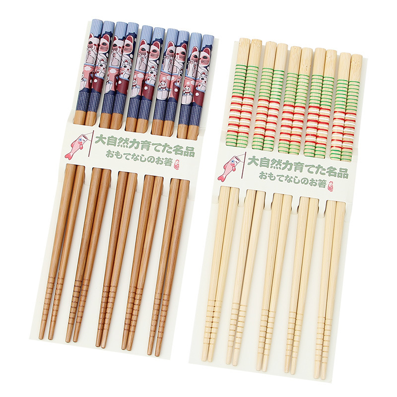Đũa kháng khuẩn Đũa tre Nhật Bản set 5 đôi đũa gỗ tre chống mốc