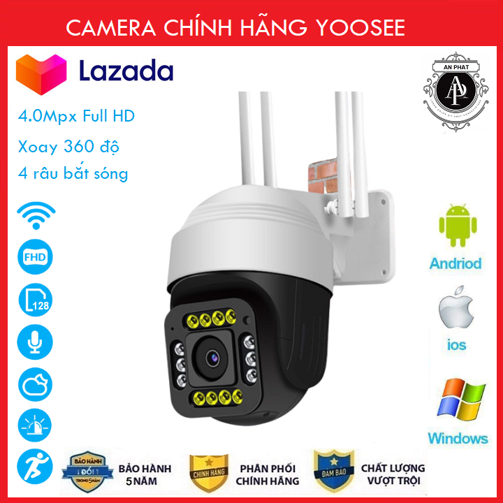 TÙY CHỌN THẺ 128GB - Camera Wifi Yoosee PTZ 3X 5.0Mpx Giám sát nhà cửa, Công Ty, Trường Học, Bệnh Viện,.. Camera IP PTZ Theo Dõi Chuyển Động Đàm Thoại 2 Chiều , Quay Đêm Hồng Ngoại Full Màu (CÓ 2 MÃ GIÁ KÈM THẺ VÀ KHÔNG KÈM THẺ)