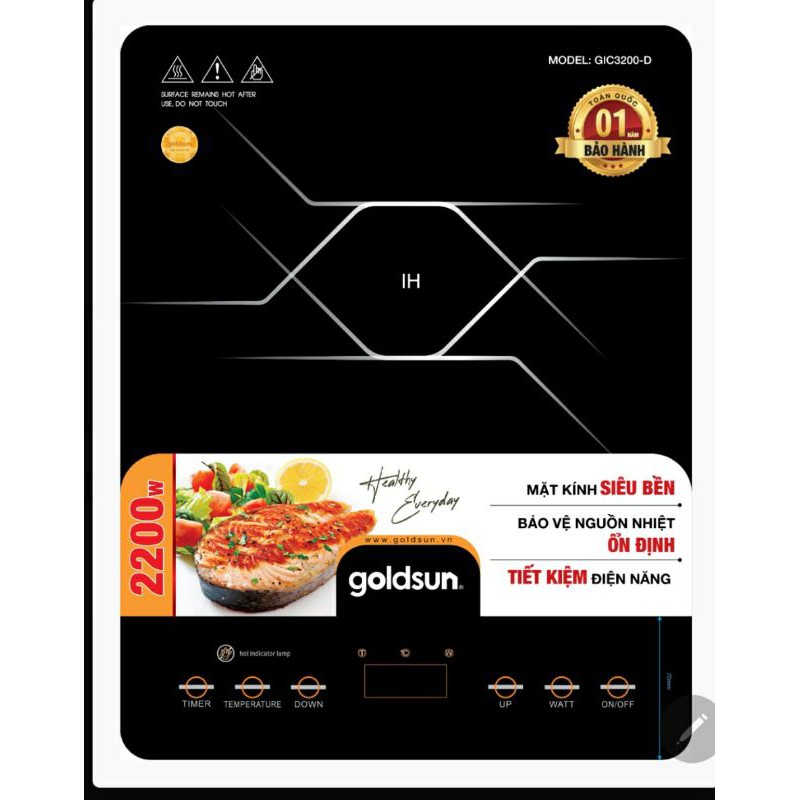 Bếp điện từ goldsun gic3200-d công suất 2200w