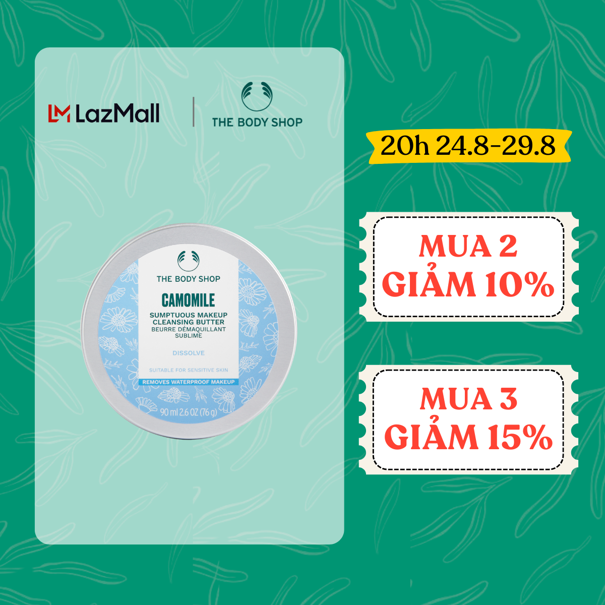Sáp Tẩy Trang Cho Da Nhạy Cảm The Body Shop Camomile Sumptuous Cleansing Butter 90ml