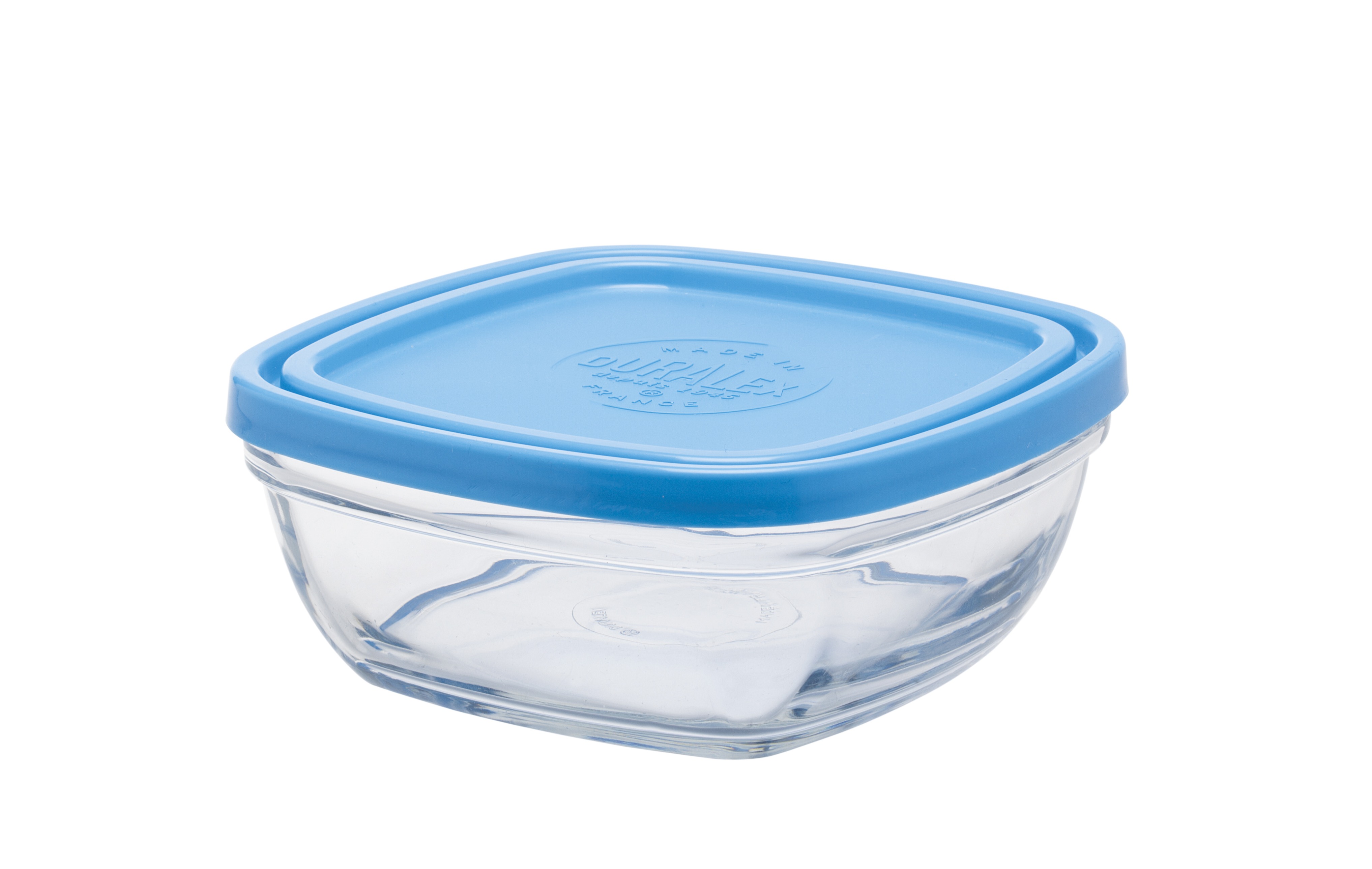 Hộp thực phẩm D9021A Duralex - Freshbox Nắp Xanh Blue 610ml Thủy tinh cường lực cao cấp Pháp
