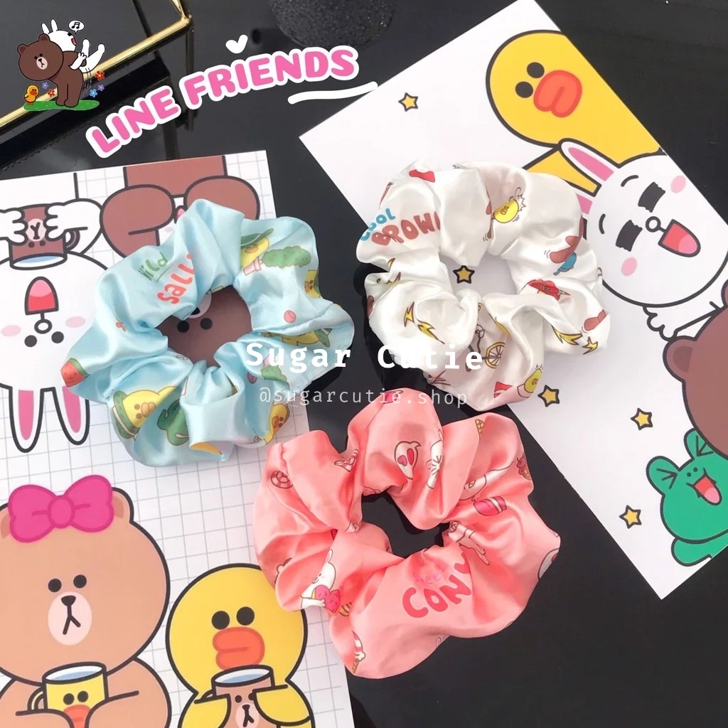 Scrunchies gấu thỏ vịt cột tóc dễ thương