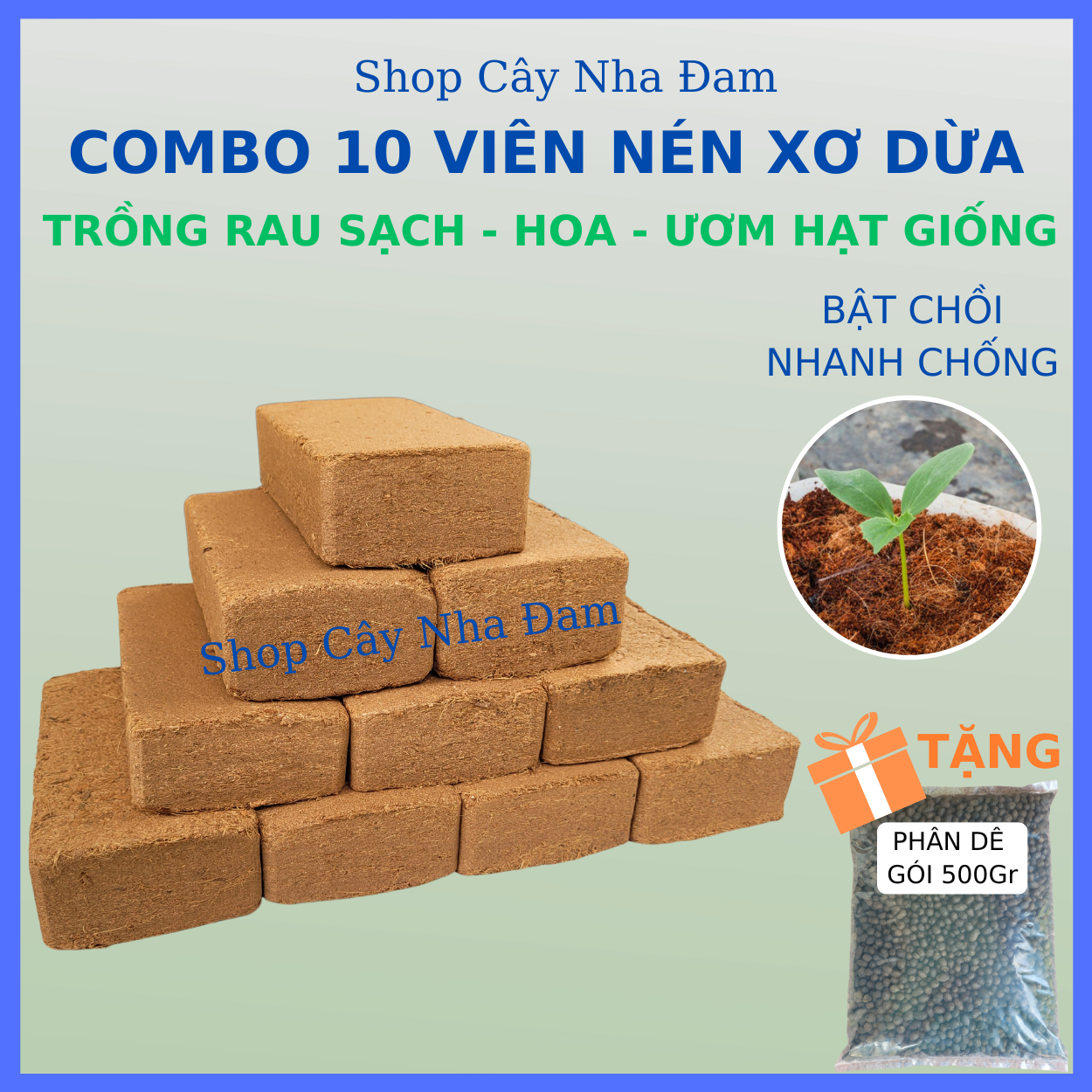 Viên Nén Xơ Dừa, Đất Sạch Hữu Cơ Trồng Cây, Rau Sạch, Ươm Hạt Giống (10 Viên)