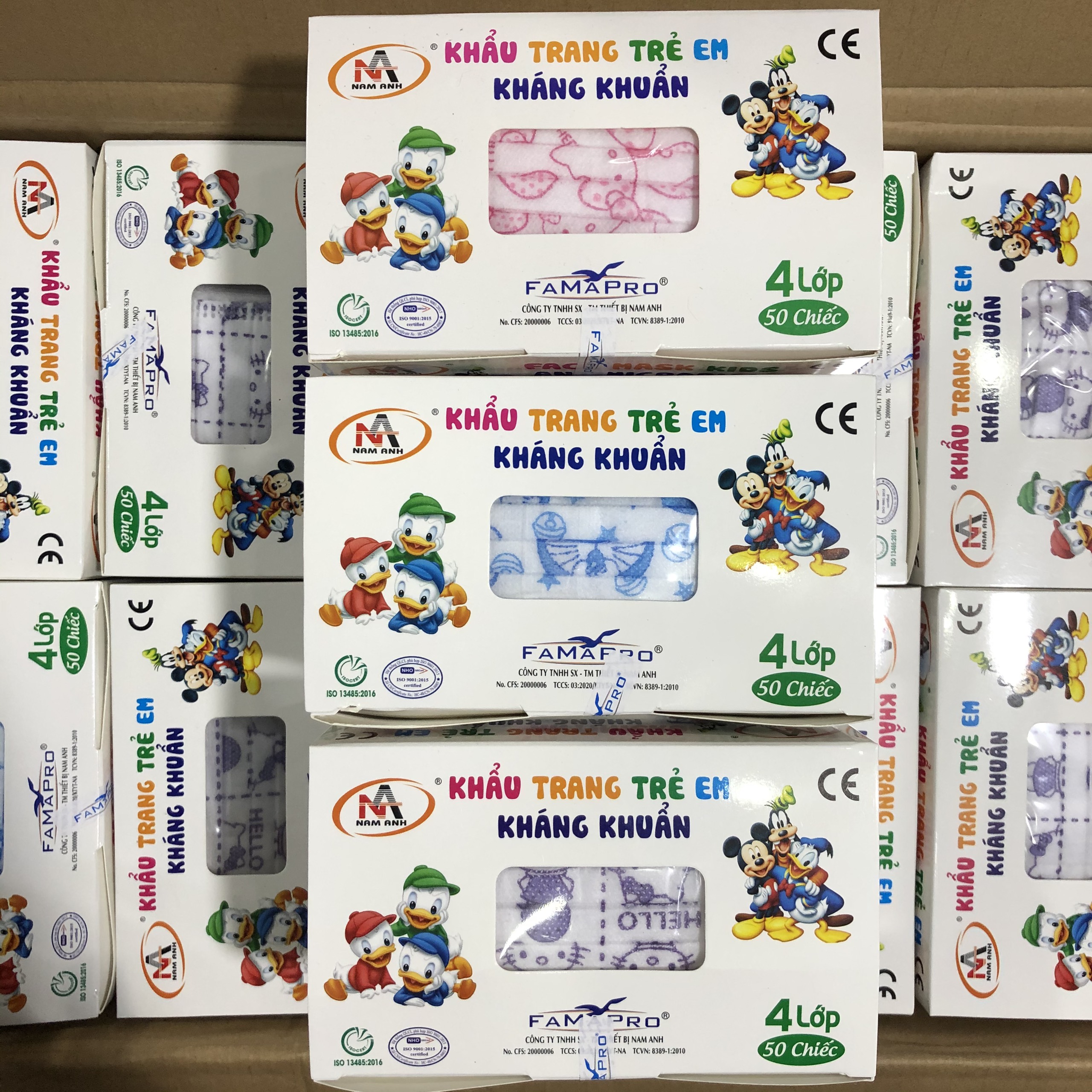 [HCM]Khẩu trang y tế trẻ em hộp 50 cái nam anh hàng cao cấp xuất khẩu hình in ngộ nghĩnh dễ thương đầy đủ giấy tờ lưu hành tự do phiếu kiểm định an toàn cho bé
