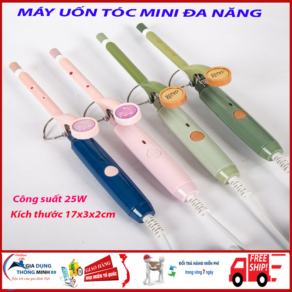 Máy uốn tóc xoăn mini-Máy tạo kiểu tóc mini dễ thương Retro