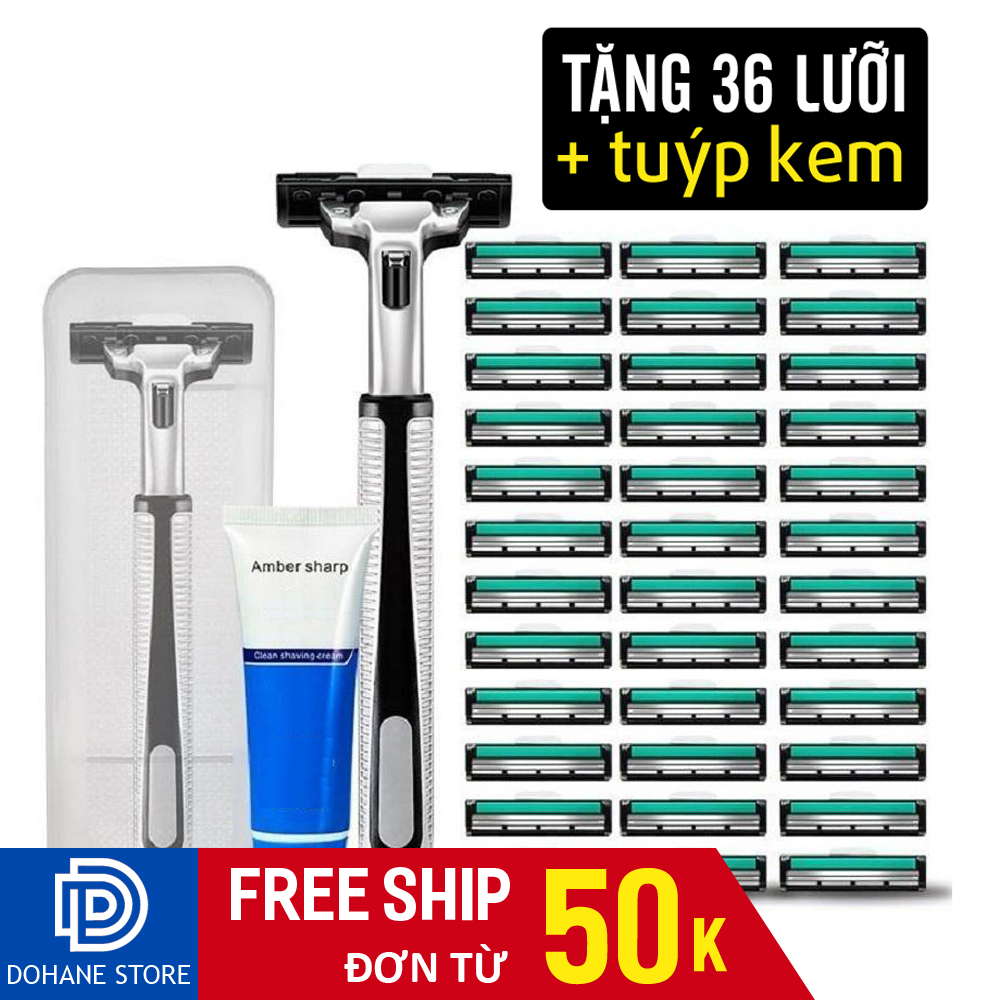 Dao cạo râu 3 lưỡi cổ điển nam thay được lưỡi lam DSDC19 - Dao cạo râu đa năng, dao cạo râu nam, máy cạo râu