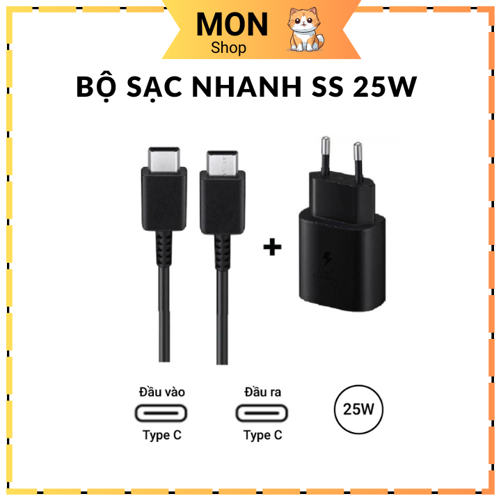 Bộ sạc nhanh samsung 25w. bộ sạc nhanh samsung a71 a70 a80 a90 note 10 note 20 s20 s20+ s20 ultra. bộ sạc nhanh 2 đầu type c