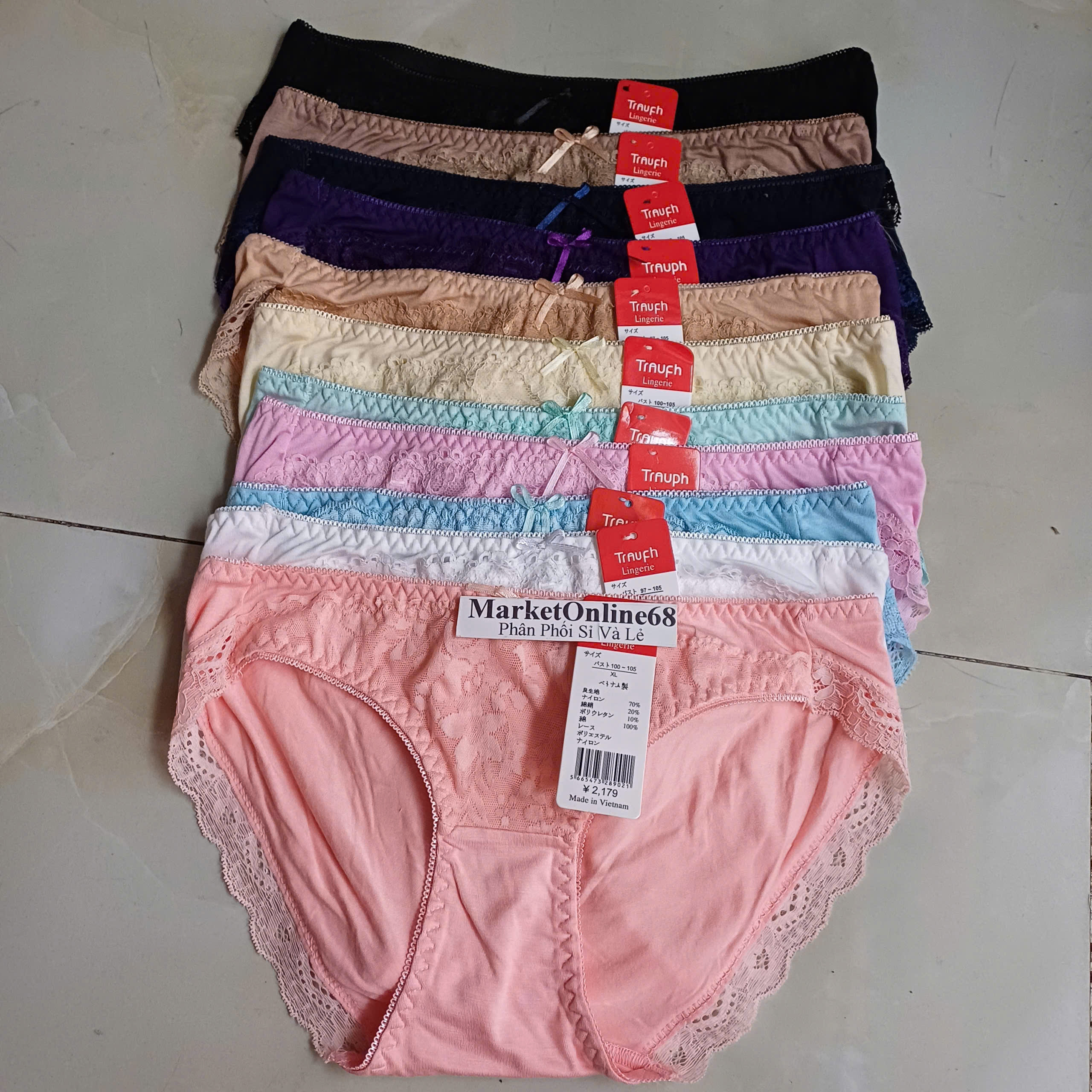 5 Quần Lót Nữ Cotton Mềm Mát Co Giãn Thoải Mái 36kg đến 68kg Hàng Việt Nam MarketOnline68 VN115