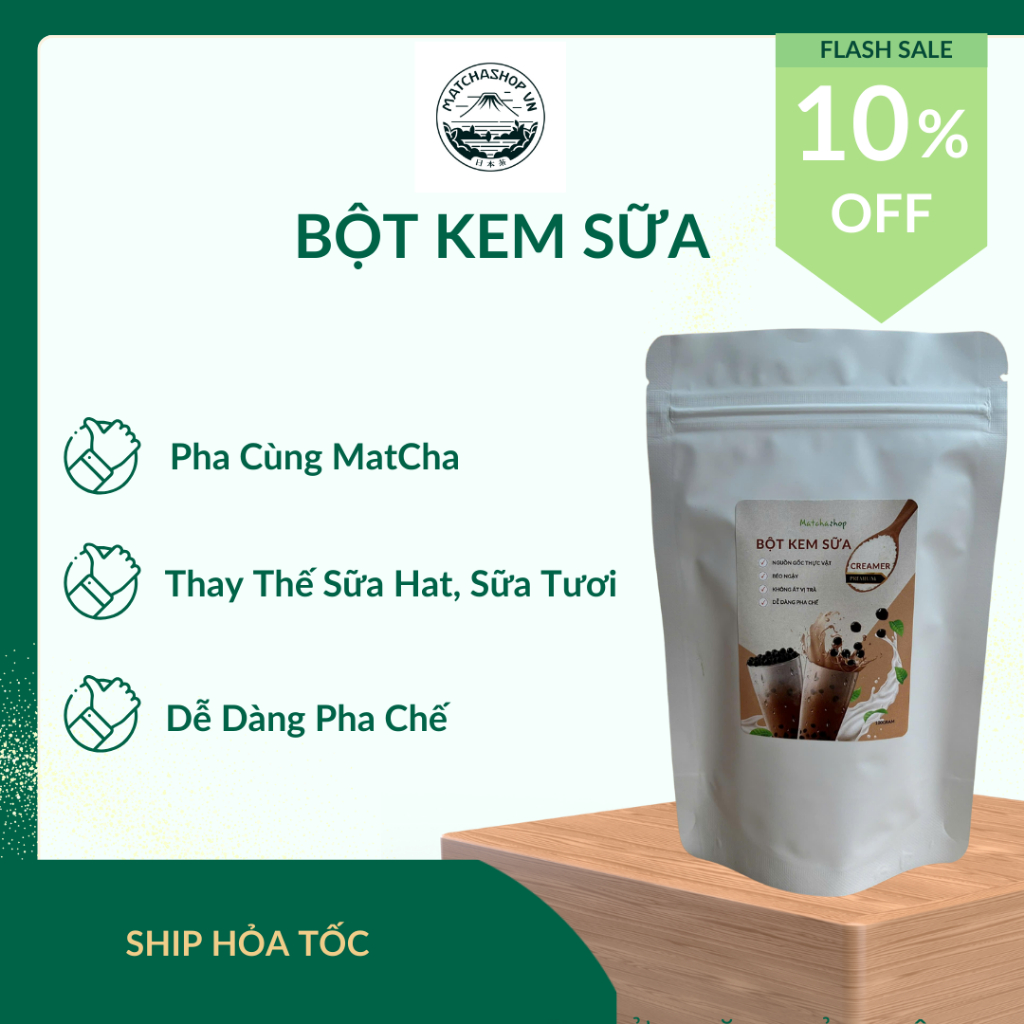 Bột sữa Creamer premium Matchashop dùng cho pha chế trà sữa, béo ngậy thơm ngon