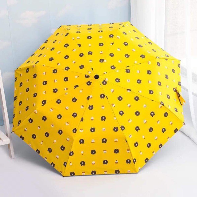 Ô dù đi mưa, đi nắng xếp gọn hình gấu 2 lớp chống thấm, cách nhiệt, chống uv, bảo vệ da