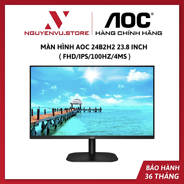 MÀN hình Gaming AOC 24B2H2 (23.8 INCH/FHD/IPS/100HZ/4MS) - Hàng chính hãng