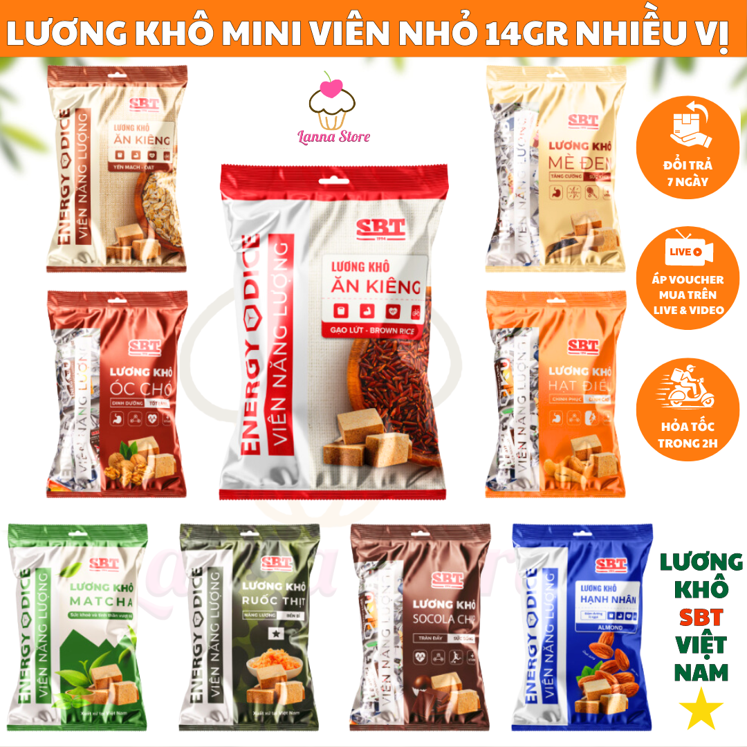  HOT Lương khô Mini viên nhỏ 14gr ăn kiêng ăn vặt healthy SBT nhiều vị 