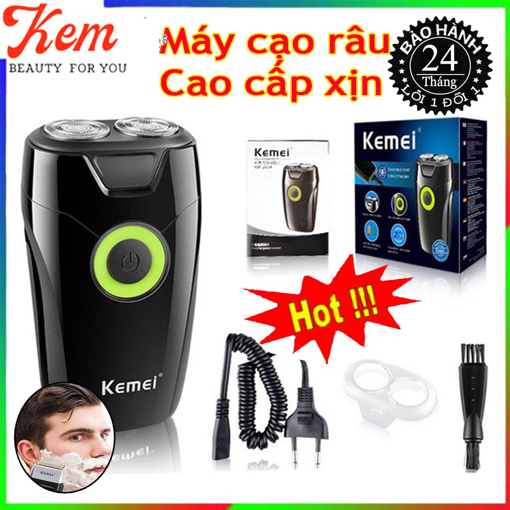 Máy Cạo Râu nam Kemei KM-202A Cao cấp 2 lưỡi, máy cạo râu cầm tay, máy cạo râu mini