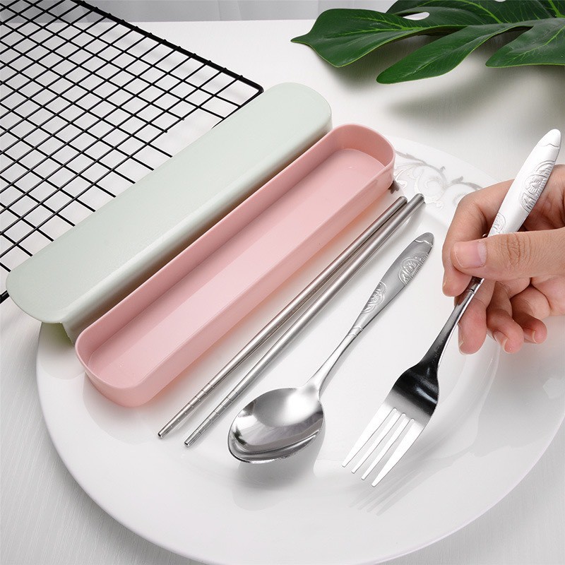 Bộ 3 thìa đũa dĩa inox - set cá nhân