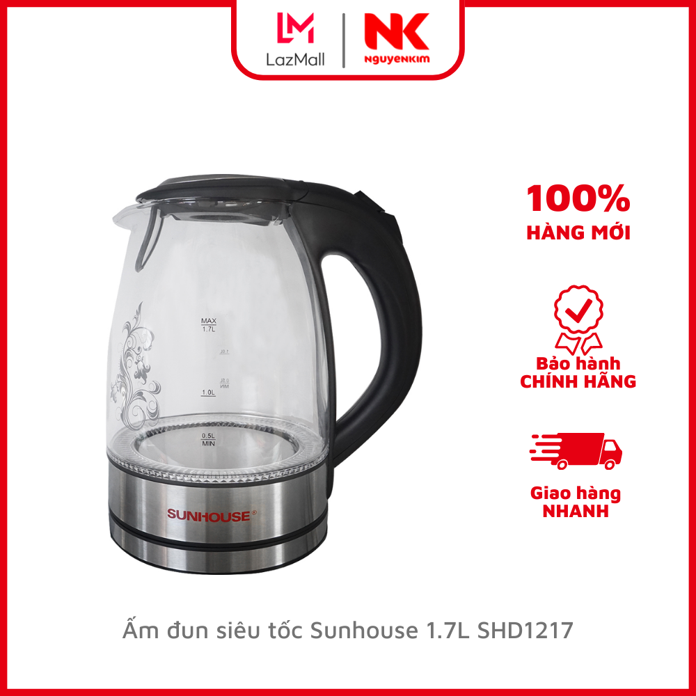 Ấm đun siêu tốc sunhouse 1.7l shd1217