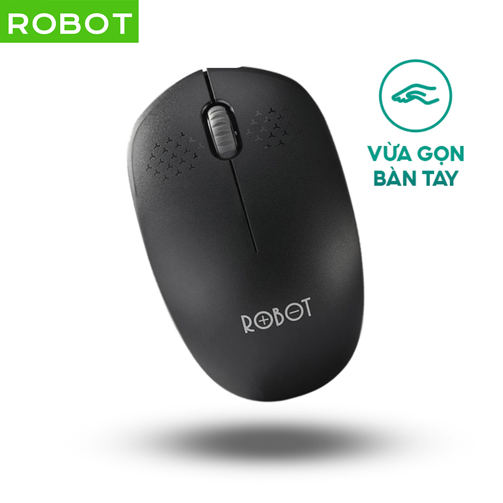 Chuột không dây Robot M210 kết nối USB thiết kế nhỏ gọn tiện dụng vừa vặn bàn tay độ chính xác cao chuột cơ bản cho máy tính xách tay laptop pc phù hợp văn phòng dạy online học online - màu đen và màu trắng l hàng chính hãng