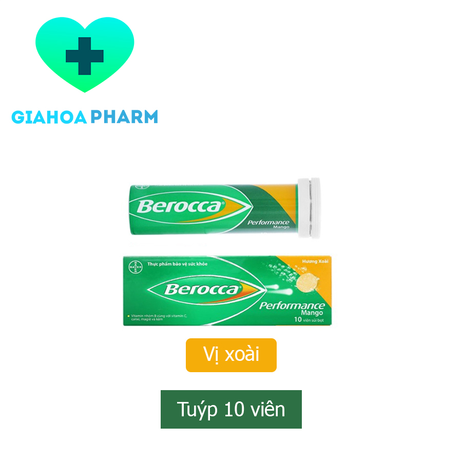 Berocca viên sủi tăng sức đề kháng- Hộp 10 viên - Xoài