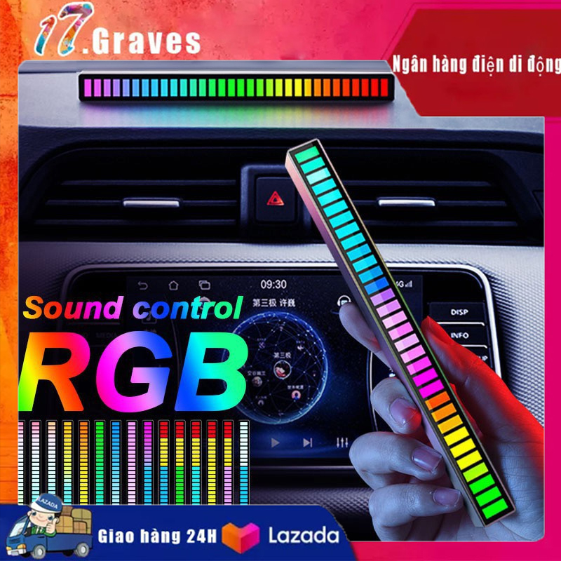 Thanh đèn LED nhấp nháy theo nhạc, 32 hạt màu cảm ứng, đèn nhiều màu, USB, Type C,điều khiển bằng app chuyên nghệp, dải màu siêu đẹp, sac pin Lithium, có đế để bàn, trang trí bàn làm việc, máy tính, sống ảo cực chất