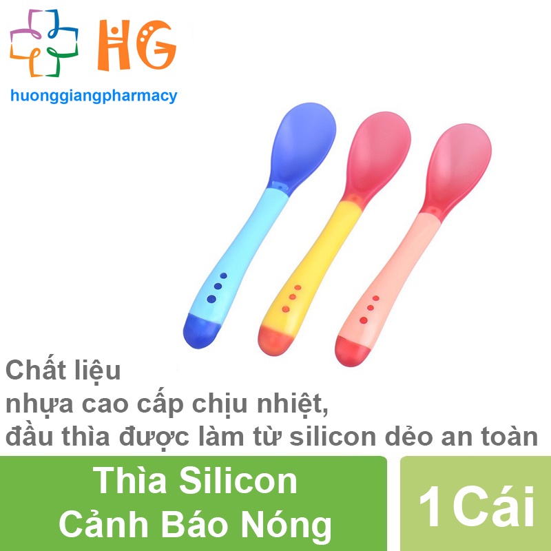 Thìa Silicon báo nóng Muỗng silicon mềm cho bé ăn dặm Giúp bé ăn ngoan ngon miệng