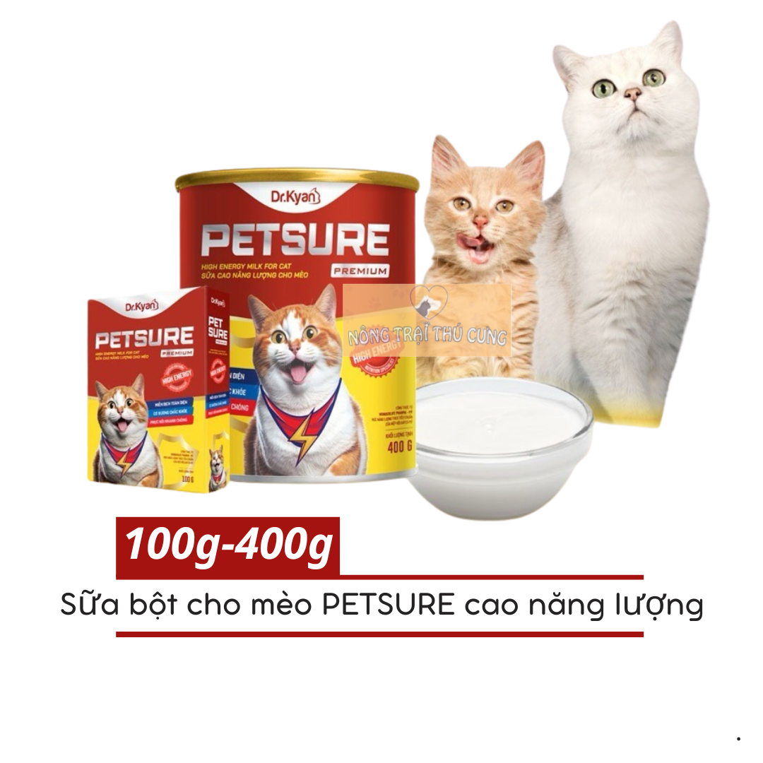 Sữa Bột Cho Mèo PETSURE Premium Cao Năng Lượng - [Nông Trại Thú Cưng]