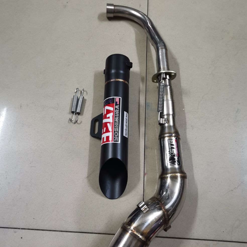 pô xe máy dream Wave cũ sirius rc cúp toke kou inox không full cổ kong 2 khúc ( màu đen)