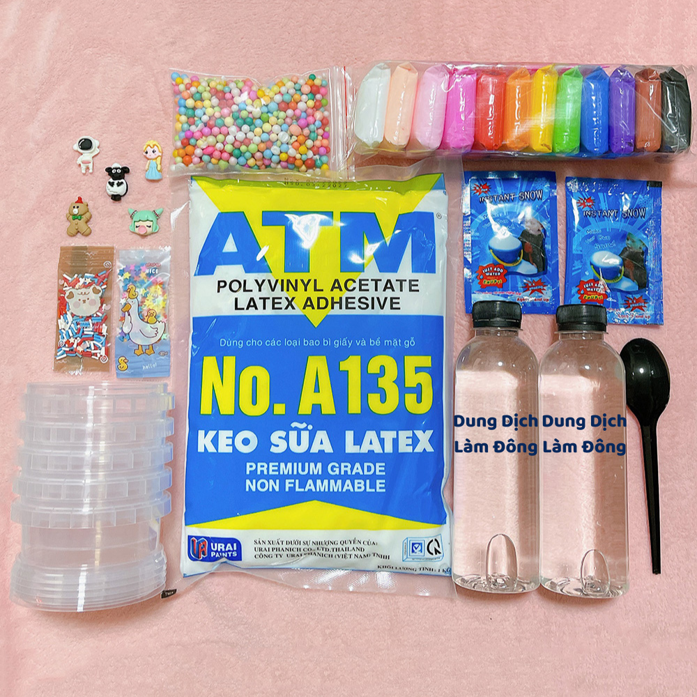  Bộ Kit Làm Slime 32 Món Cao Cấp - Tặng Kèm Set 5 Màu Thực Phẩm - Nguyên Liệu Làm Các Slime Bơ Slime Mây Slime Cơ Bản 
