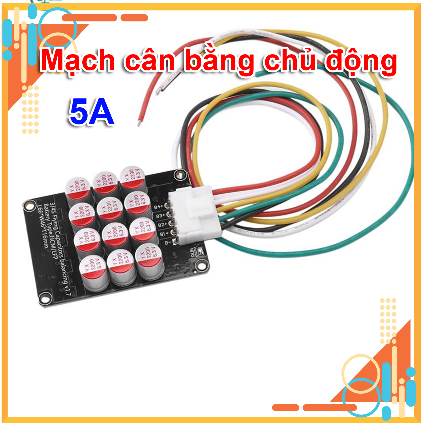 Mạch cân bằng chủ động 4s 5a - bảo vệ và cân bằng tự động cho pin lithium 4s 5a li-ion và lifepo4 - active balancer