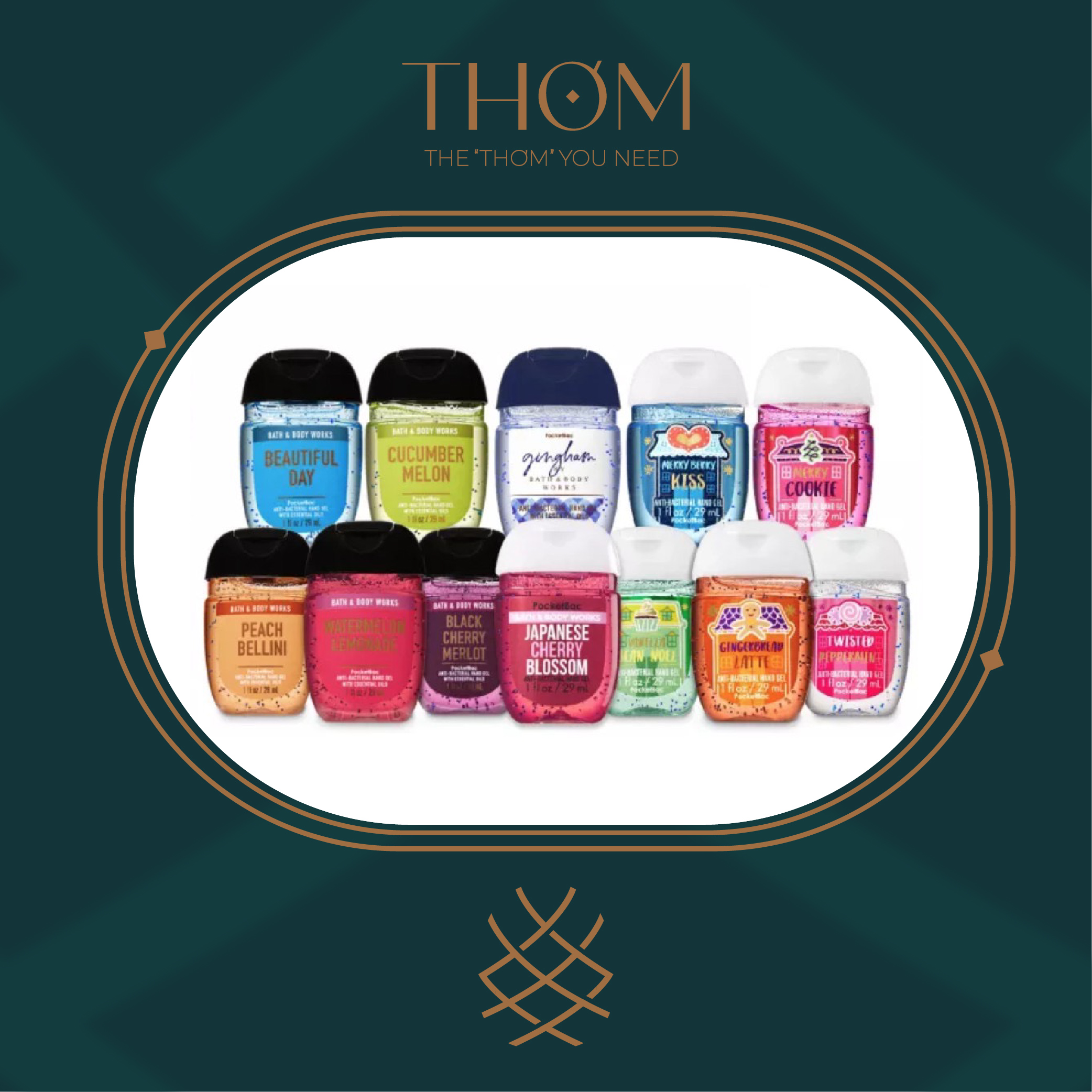 Gel rửa tay khô bath & body works anti-bacterial hand gel hand sanitizer pocketbac 29ml