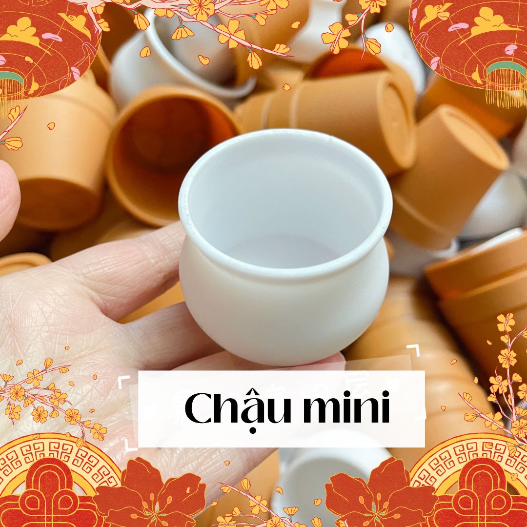 Chậu mini | Chậu cắm hoa len mini