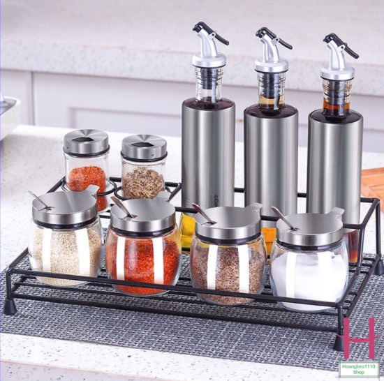 GIÁ SỐC KỆ NHÀ BẾP, KỆ GIA VỊ NHÀ BẾP 1 TẦNG 3 NGĂN THÉP CARBON SƠN TĨNH