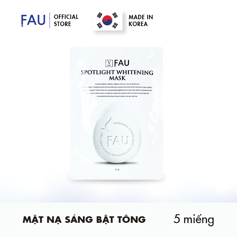 [FAU Spotlight Whitening Mask ] – Mặt nạ cô dâu, trắng bật tông (5 miếng/hộp)