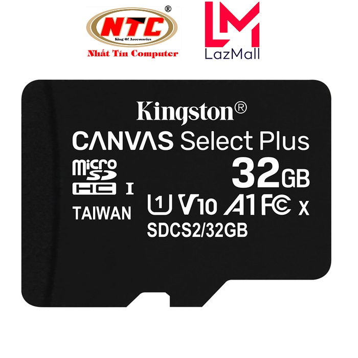 Thẻ nhớ microSDHC Kingston Canvas Select Plus 32GB U1 V10 A1 100MB/s (Đen) - Không Adapter - Nhat Tin Authorised Store