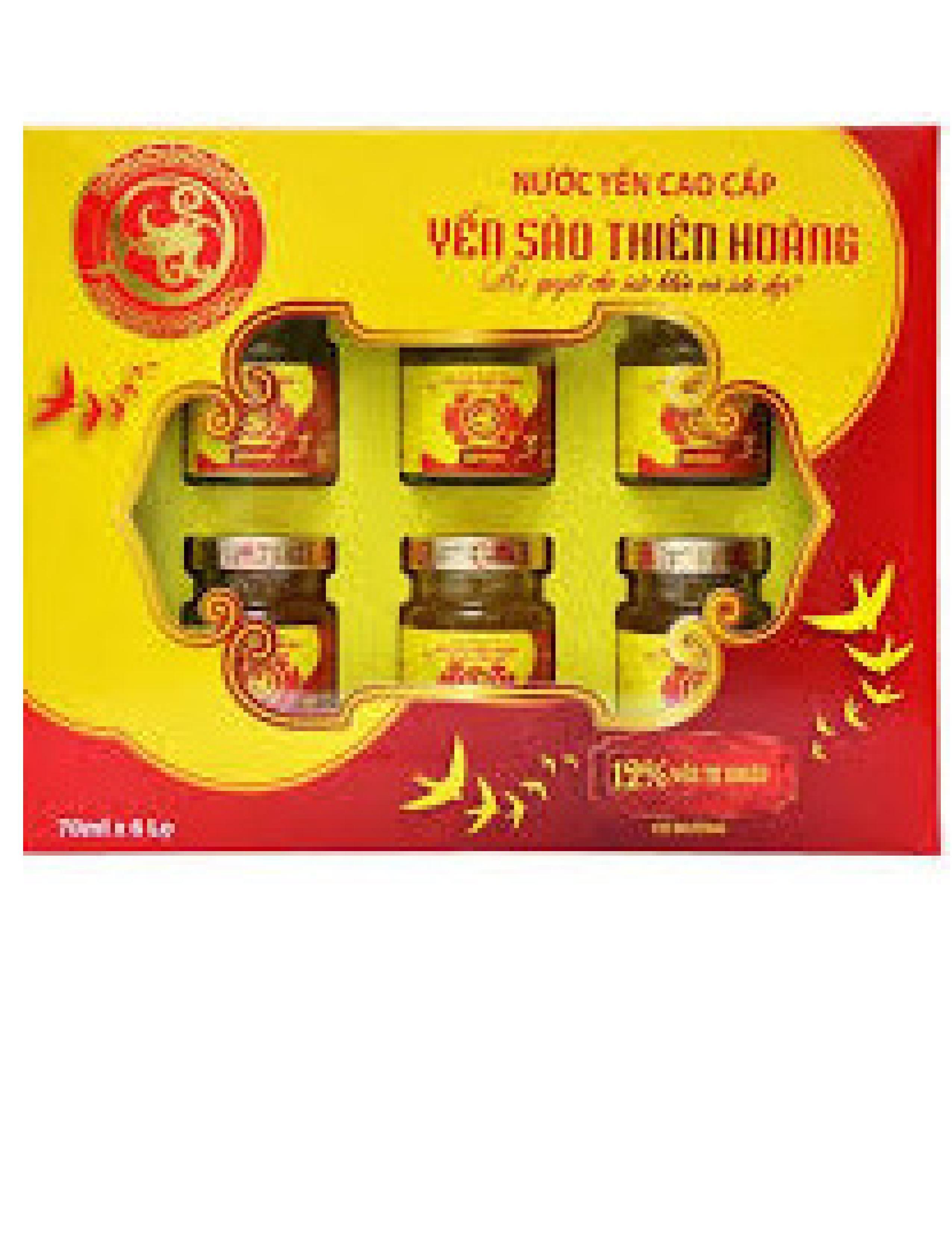 5 hộp nước yến Thiên Hoàng 12 % yến  1  hộp 6 lo x 70ml - Yến Thiên Hoàng