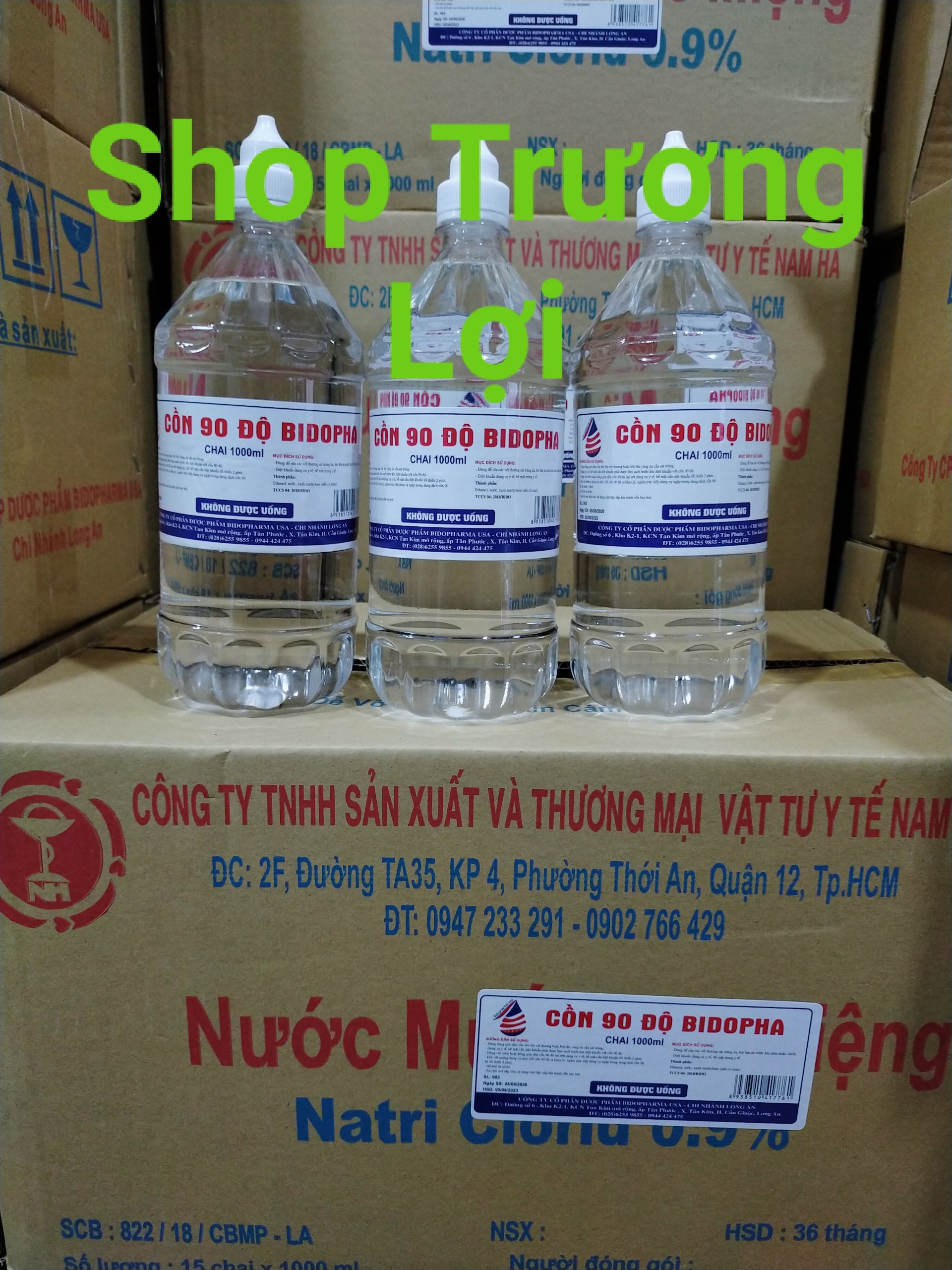 Cồn y tế rửa tay sát khuẩn khử trùng bidopha chai 1 lít có vòi