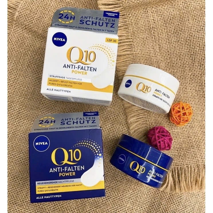  Cặp kem chống nhăn ngừa lão hóa ngày và đêm  Nivea Q10 Power Anti Falten 
