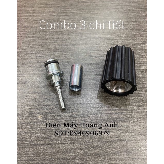 Đầu cos ren trong 22 của dây xịt máy rửa xe gia đình đầu cos 3 chi tiết và đầu cos 4 chi tiết
