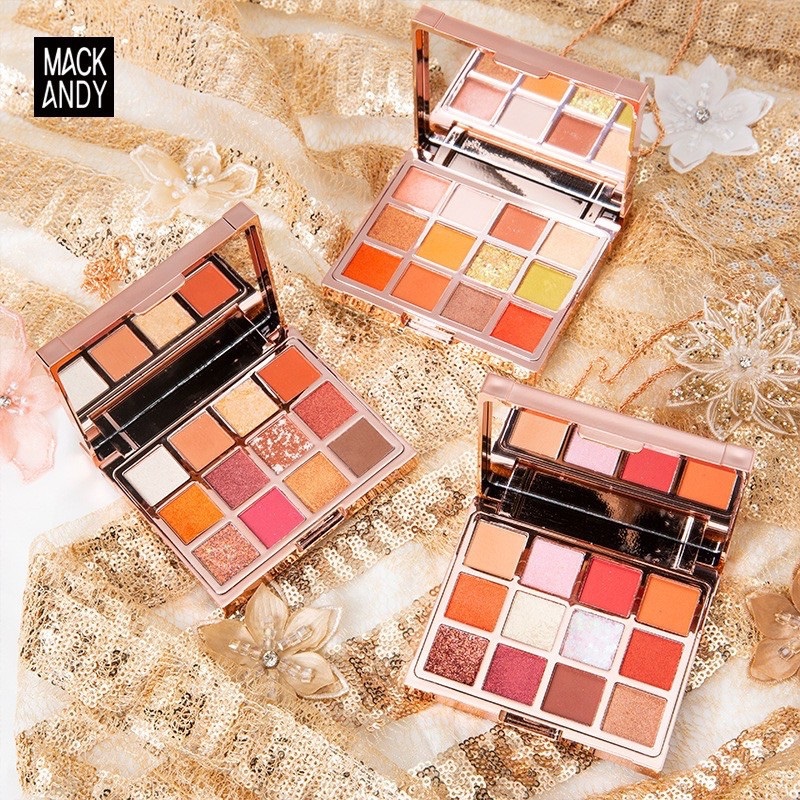 Phấn mắt Cao Cấp 12 màu Ô Nhũ Lì Tông Cam Đào Ánh Khói Siêu Cưng Mack Andy