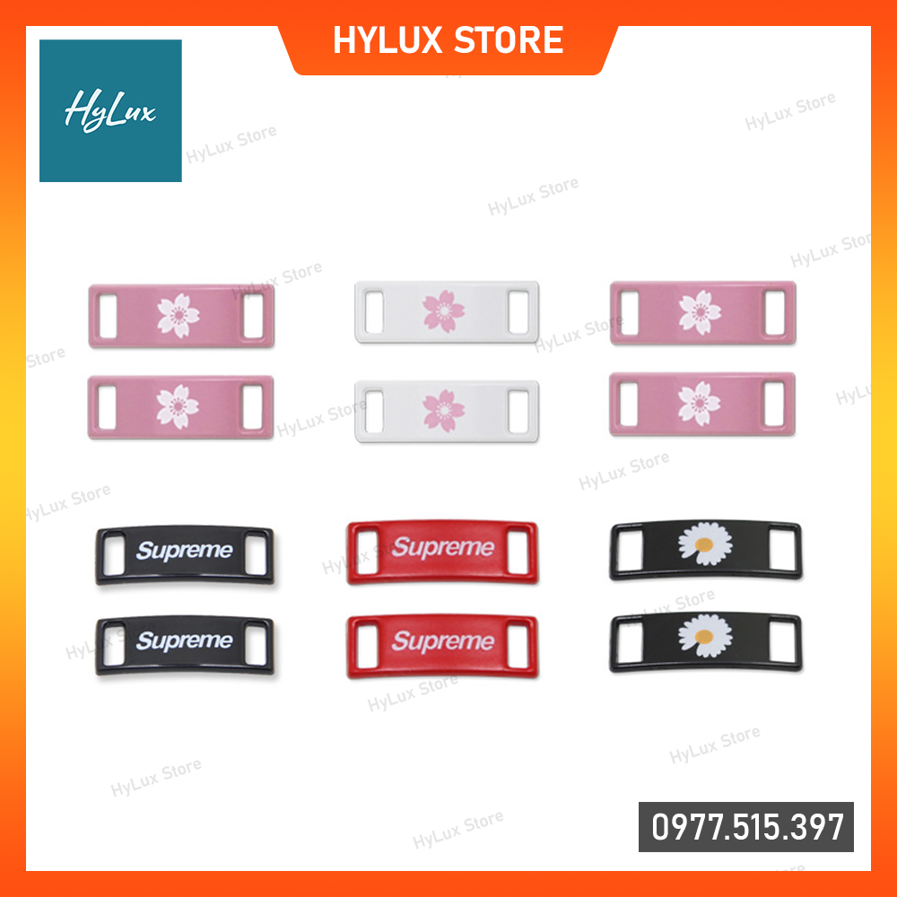 Lacetag af1 bằng kim loại - lacetags hoa cúc, supreme