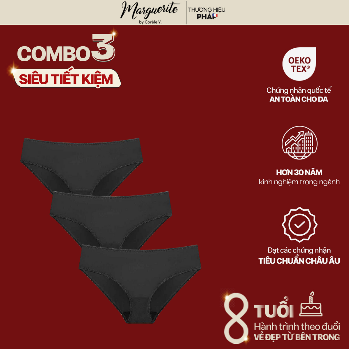 Combo 3 quần lót nữ – marguerite – 03044