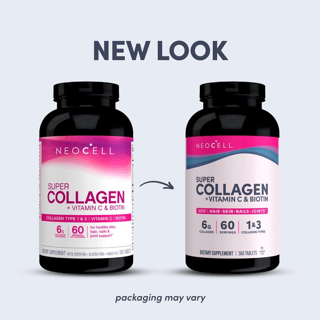 Viên uống Đẹp da Super Collagen +C with Biotin Neocell chai 360 viên