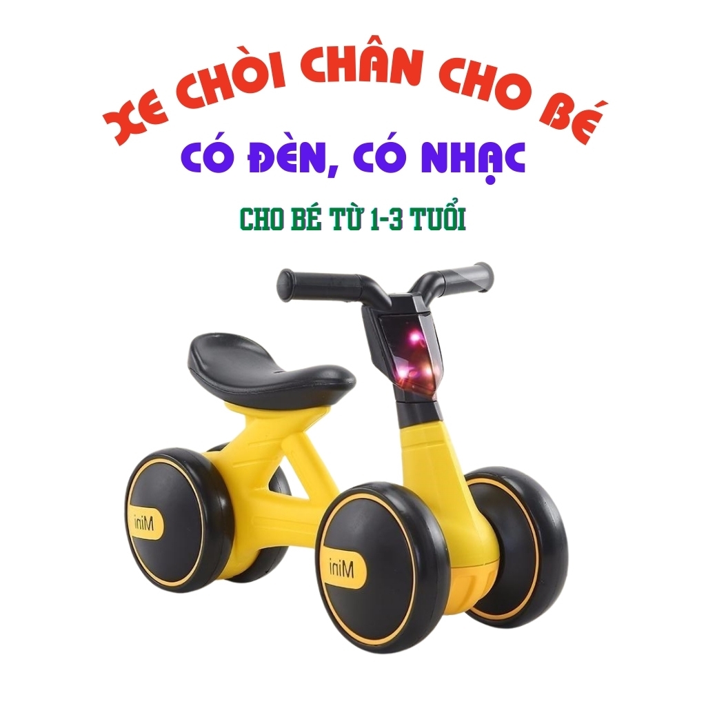 Xe chòi chân Miht có đèn, có nhạc cho bé từ 1 đến 3 tuổi - Xe thăng bằng cho trẻ vận động ngoài trời
