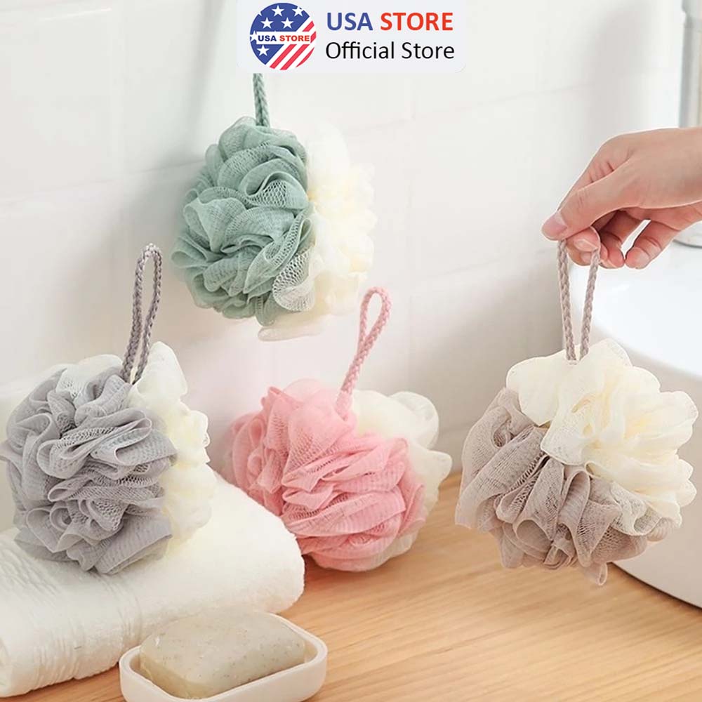 Bông Tắm Tròn Cao Cấp 2 Màu - Tạo Bọt Siêu Mềm - Kì Cọ Gét Tẩy Da Chết