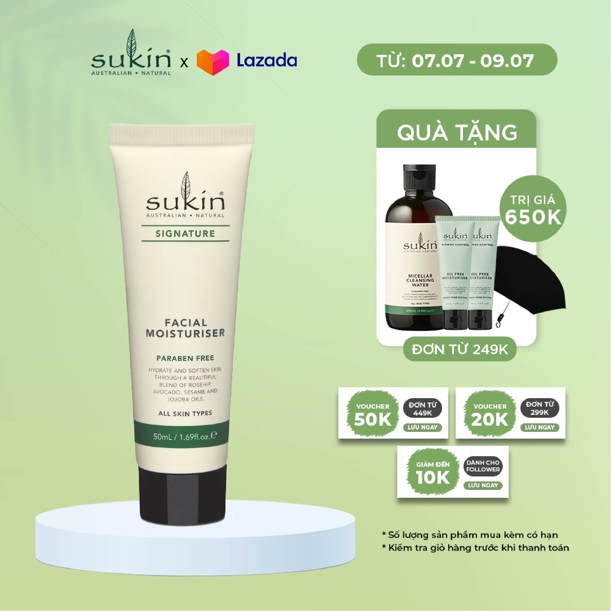Kem Dưỡng Ẩm Dành Cho Da Mặt Sukin Signature Facial Moisturiser 50ml