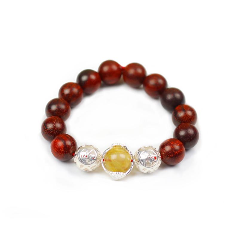 Vòng Tay Phong Thủy Phúc Hòa Trợ Mệnh (THỔ) Thạch Anh Tóc Vàng - Trang sức Hộ Thân theo BÁT TỰ cao cấp - Phong thủy Tam Nguyên