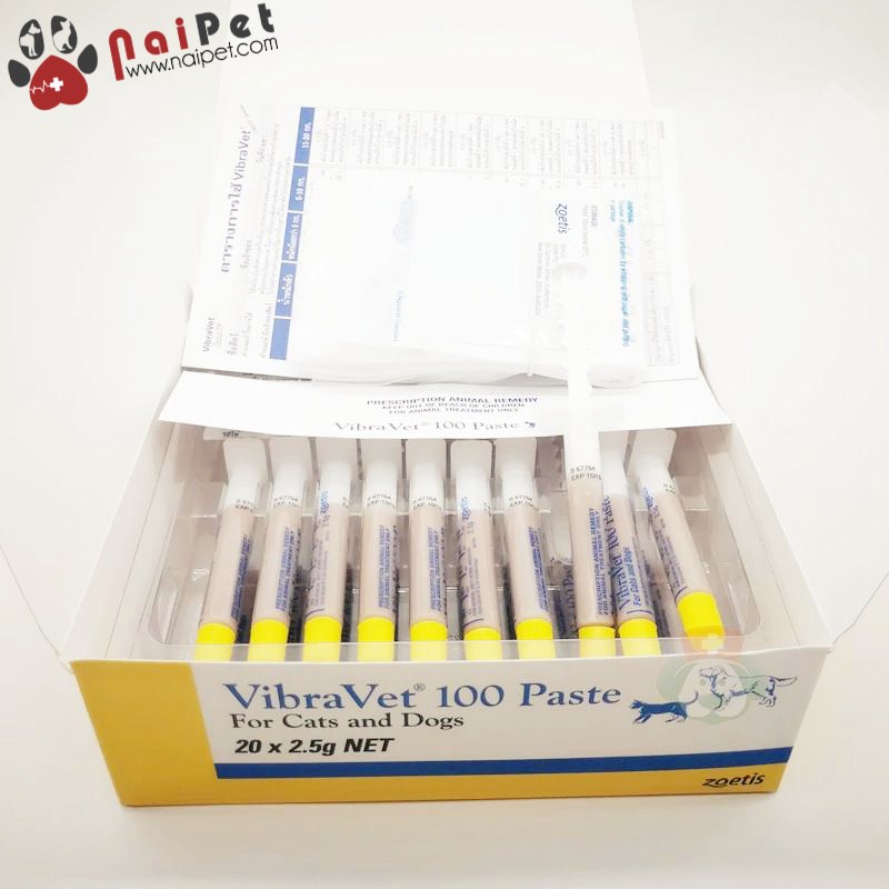 Gel Uống Hỗ Trợ Cho Hô Hấp Viêm Da Viêm Ống Tai Cho Chó Mèo VibraVet 100 Paste Ống 2.5g