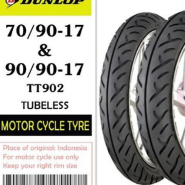 Combo cặp lốp vỏ xe máy satria fi hãng dunlop size 70.90-17 và 90.90-17 tt902