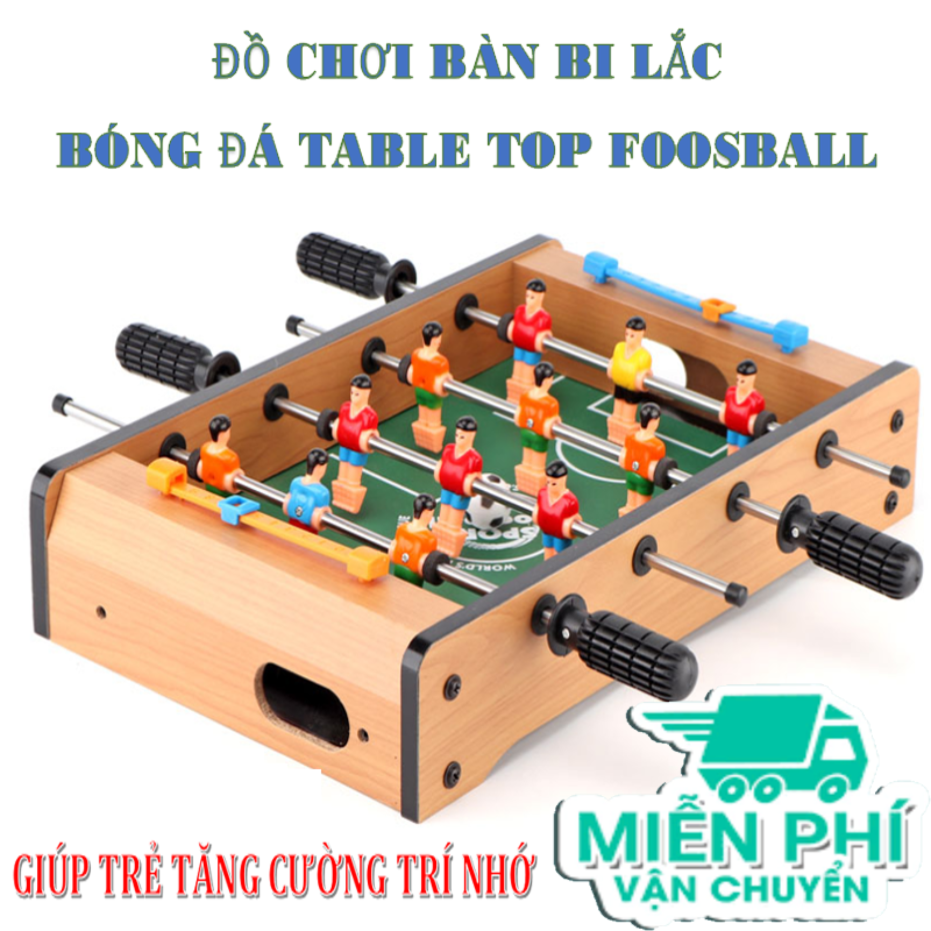 Bàn Bi Lắc Bóng Đá - Bé Thông Minh, Đồ chơi bàn bi lắc bóng đá Table Top Foosball, Cả Nhà Vui, Vận Động Tay,Đầu Óc Sẽ Giúp Rèn Luyện Cả Thể Chất Và Tinh Thần. Thiết Kế Gọn Nhẹ, Không Chiếm Nhiều Diện Tích