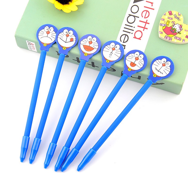Combo 6 Bút Biểu Cảm Kèm Gương Nhỏ Doremon Doraemon