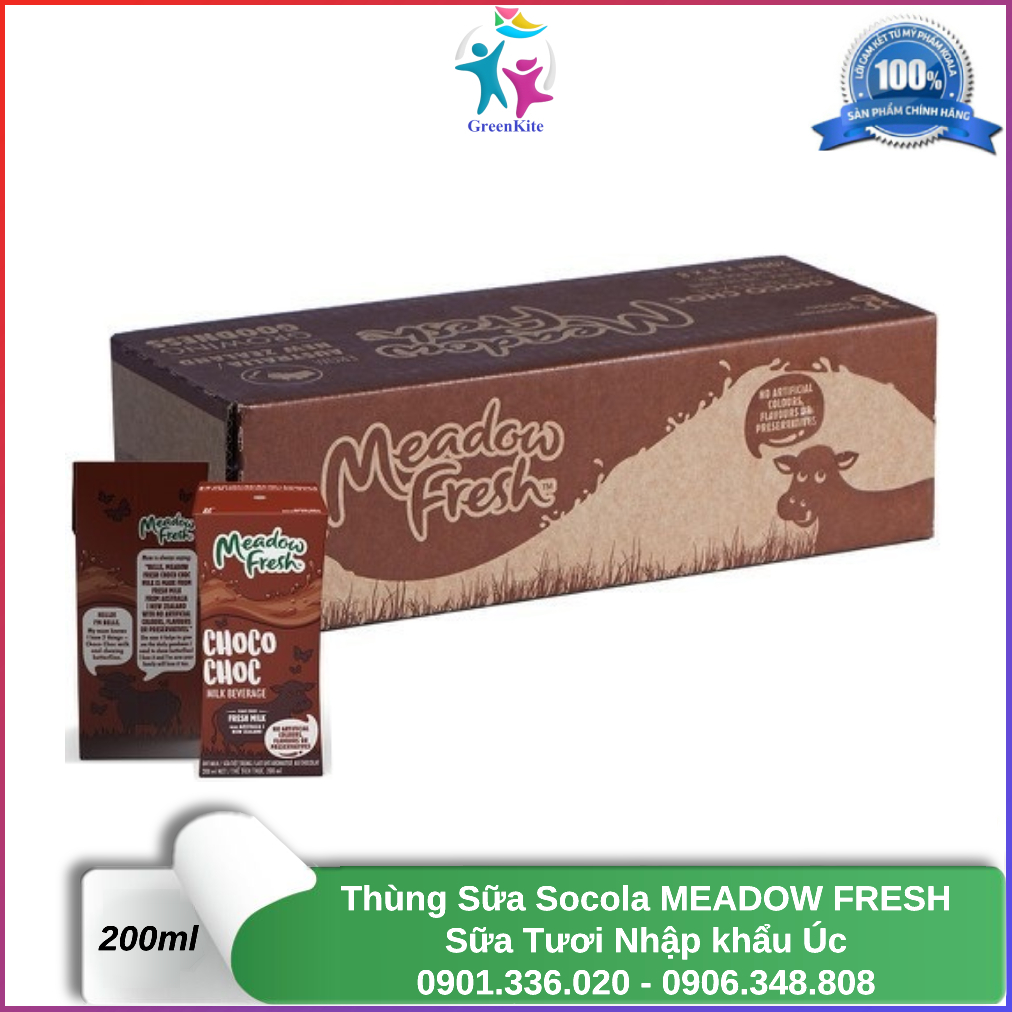 [Thùng 24 Hộp] Sữa Tươi Meadow Fresh Socola - Chocolate 200ml - Nhập khẩu Úc
